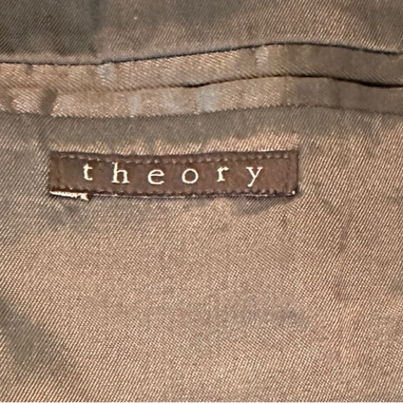 414. Men’s Theory Vintage Wool Charcoal Pinstripe Suit Jacket - Picture 7 of 10